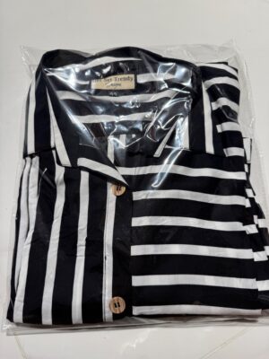 Cotton Shirt Black Strip 854