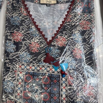 Marron Lace Jongla Print Azrakh