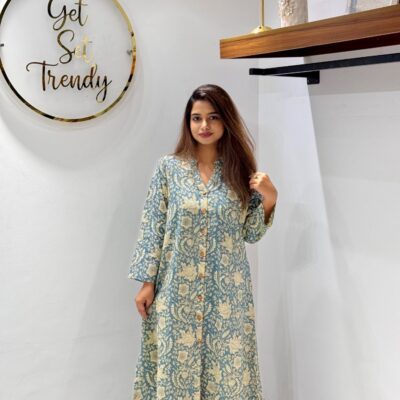 Powder Blue Joypuri Kurti A-Line