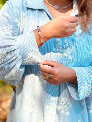 Sky blue Chikankari shirt