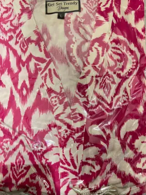 White Lillian Pink Kaftan